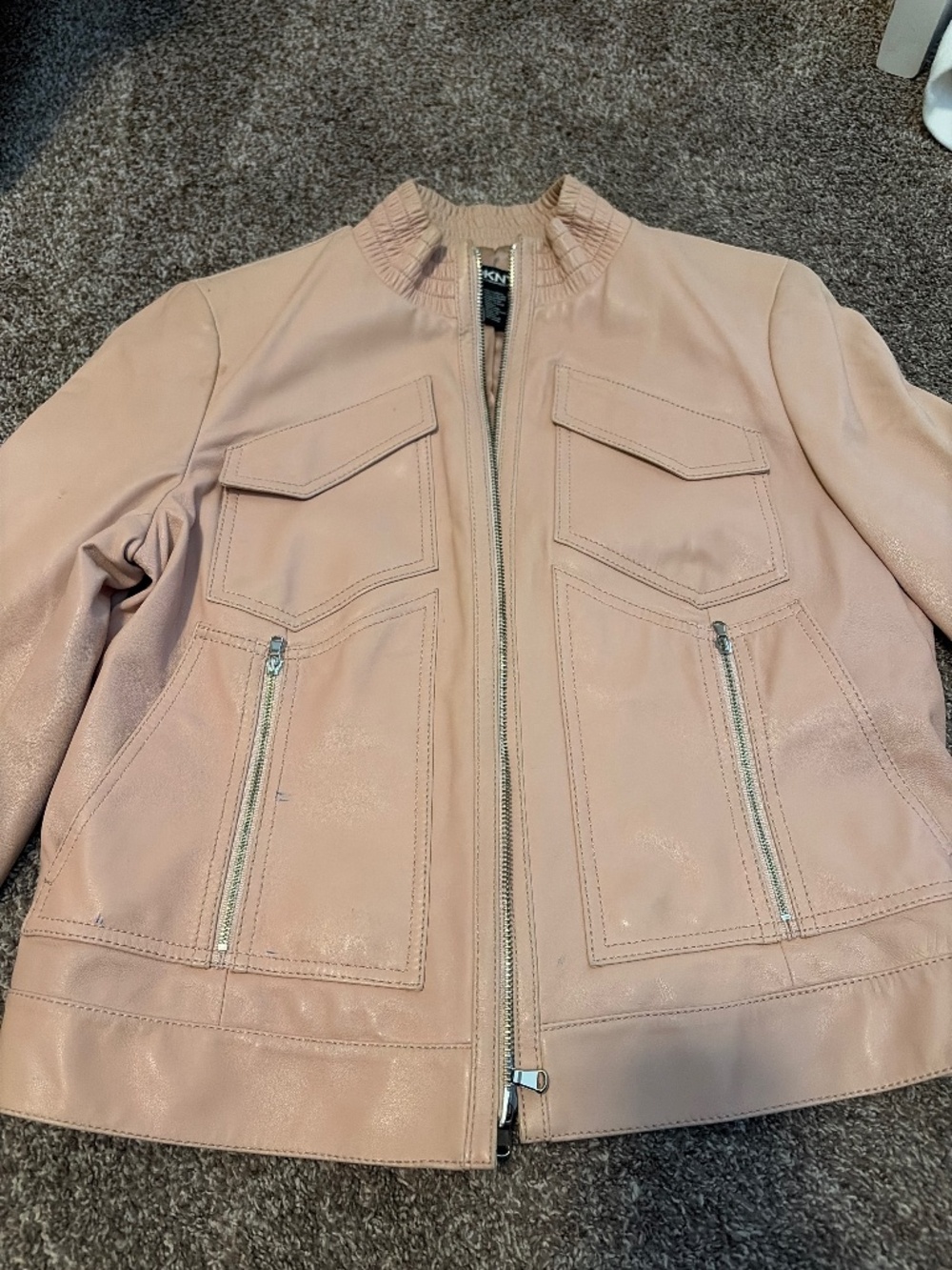 Vintage DKNY pink leather jacket